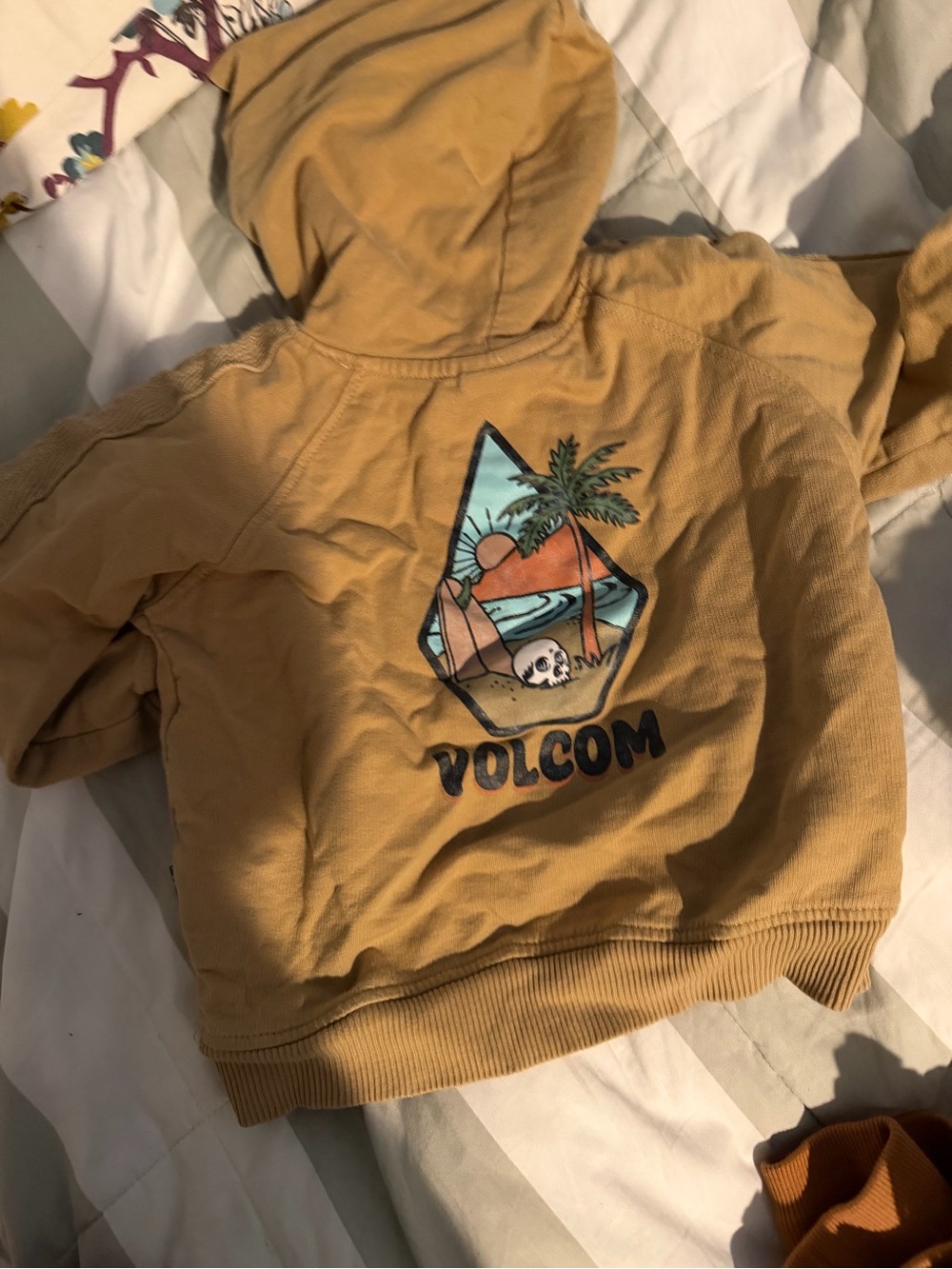 Volcom Kids Tan Hoodie with Front Pockets - Picture 2 of 2
